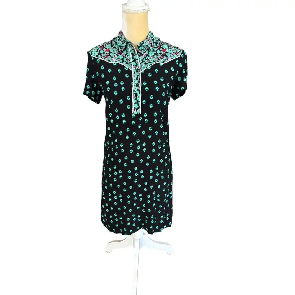 Maje Romani Collared Shirt Dress Boho Cowgirl Western Festival Size 1 Small